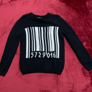 Forever21 black knit barcode sweater